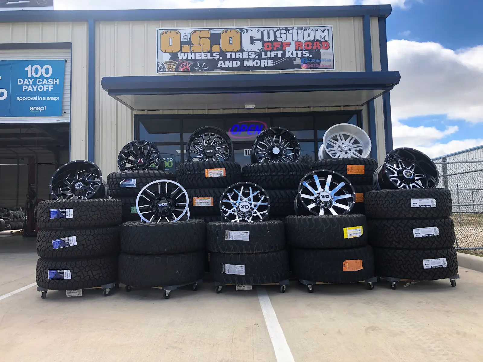 Off-Road Wheels & Tires being performed at O.S.O Customs WT in Katy, TX